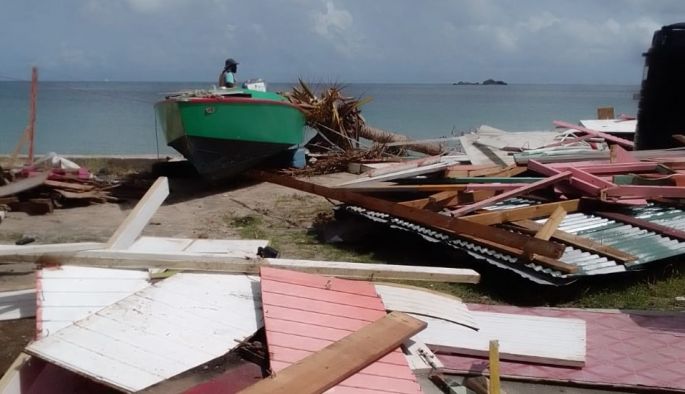Wreckage on Grenada after Beryl